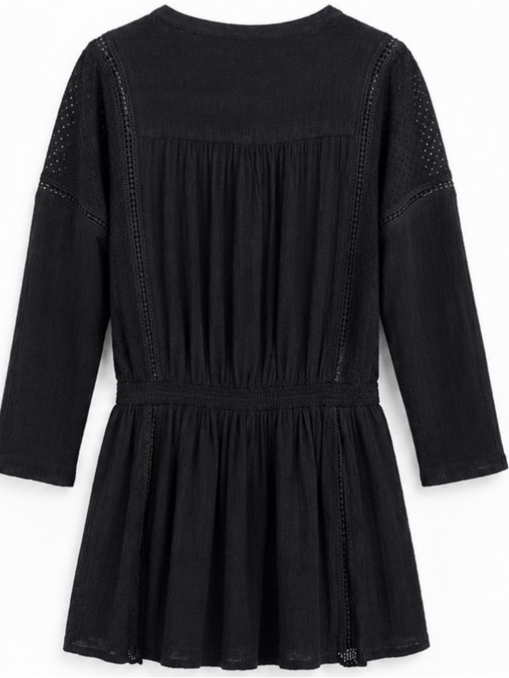Free People Black Mini Dress with Crochet Trim - Picture 5 of 6